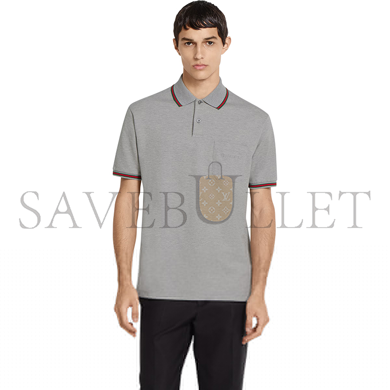 GUCCI COTTON PIQUET POLO SHIRT WITH EMBROIDERY 795174